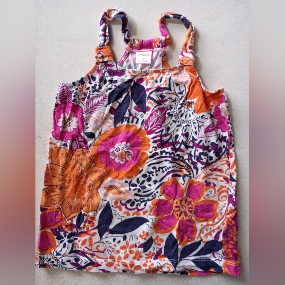 ‼️5 items for $8‼️ Kids Tank Top - Orange and Pink Floral